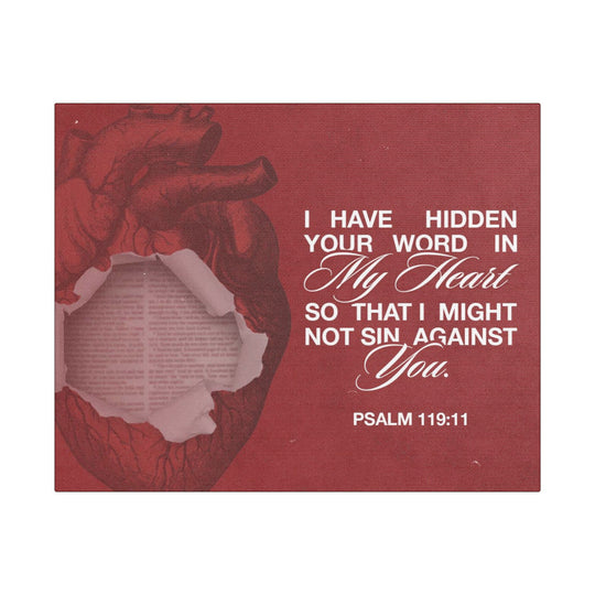 Psalms 119:11 Canvas Art – Heart with Bible Verse | Inspirational Christian Wall Decor - captivatingconversationsstarters