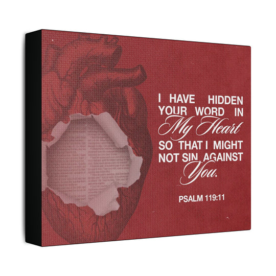 Psalms 119:11 Canvas Art – Heart with Bible Verse | Inspirational Christian Wall Decor - captivatingconversationsstarters
