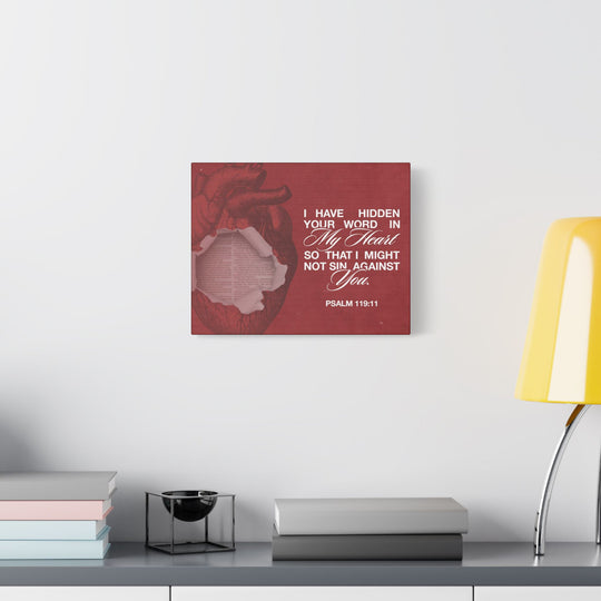 Psalms 119:11 Canvas Art – Heart with Bible Verse | Inspirational Christian Wall Decor - captivatingconversationsstarters