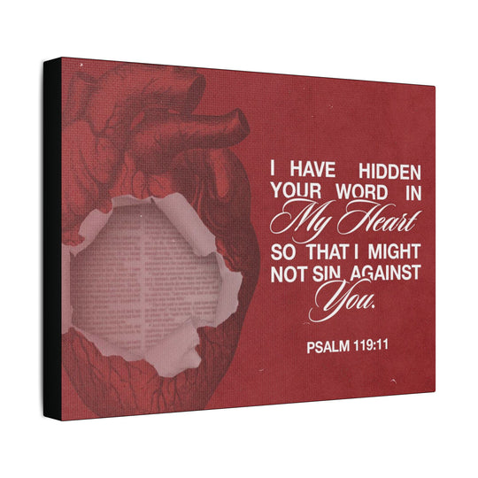 Psalms 119:11 Canvas Art – Heart with Bible Verse | Inspirational Christian Wall Decor - captivatingconversationsstarters
