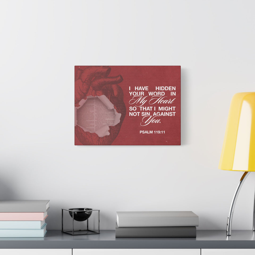 Psalms 119:11 Canvas Art – Heart with Bible Verse | Inspirational Christian Wall Decor - captivatingconversationsstarters