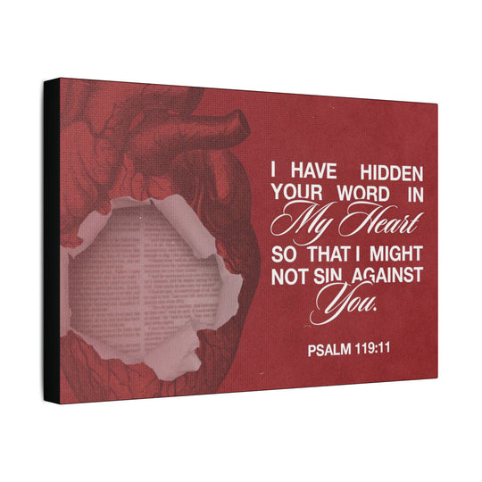Psalms 119:11 Canvas Art – Heart with Bible Verse | Inspirational Christian Wall Decor - captivatingconversationsstarters