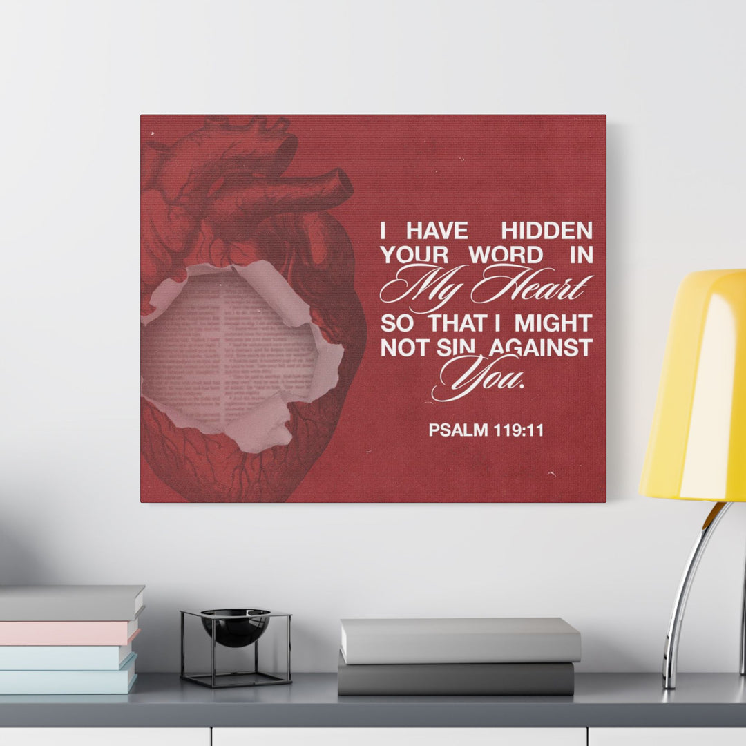 Psalms 119:11 Canvas Art – Heart with Bible Verse | Inspirational Christian Wall Decor - captivatingconversationsstarters