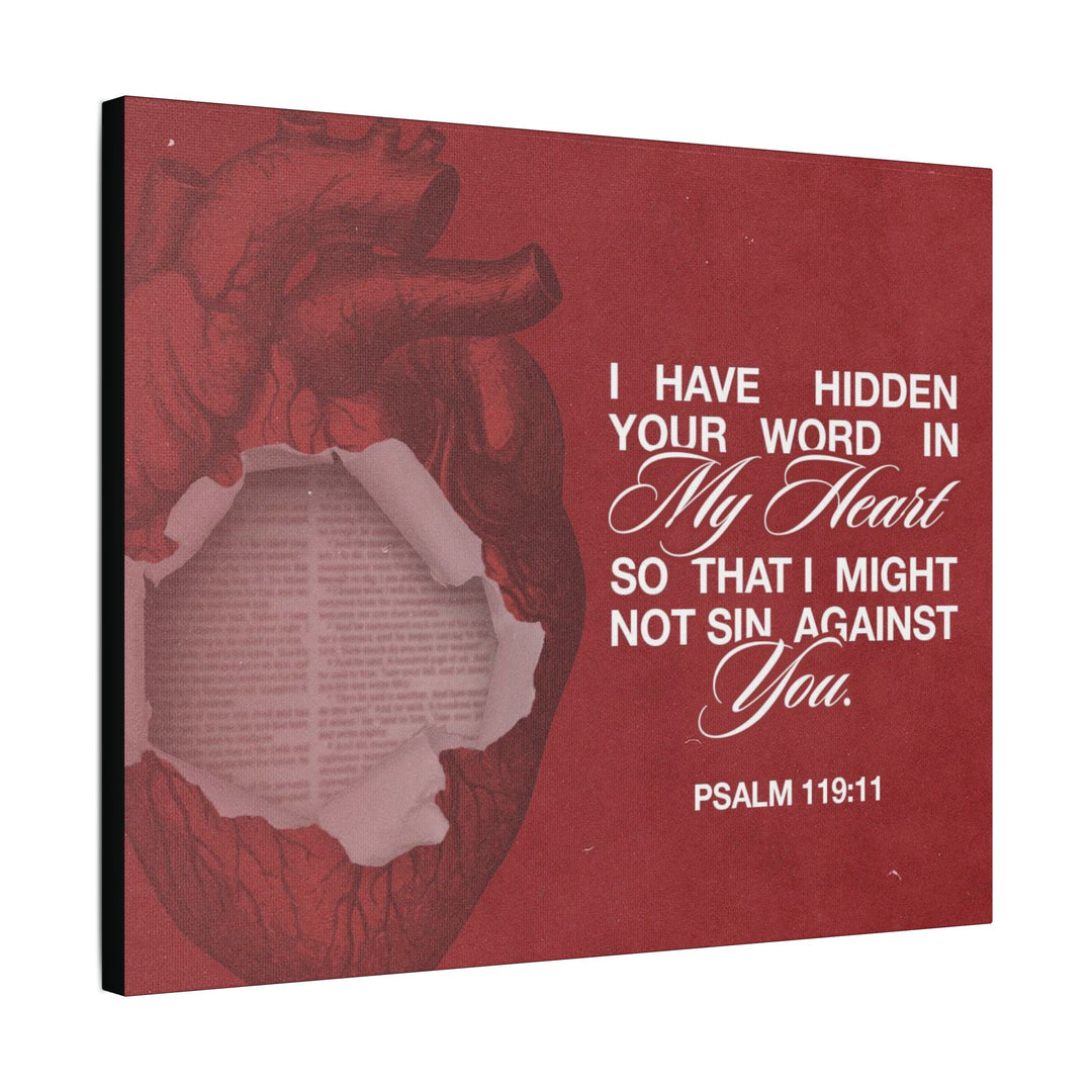 Psalms 119:11 Canvas Art – Heart with Bible Verse | Inspirational Christian Wall Decor - captivatingconversationsstarters