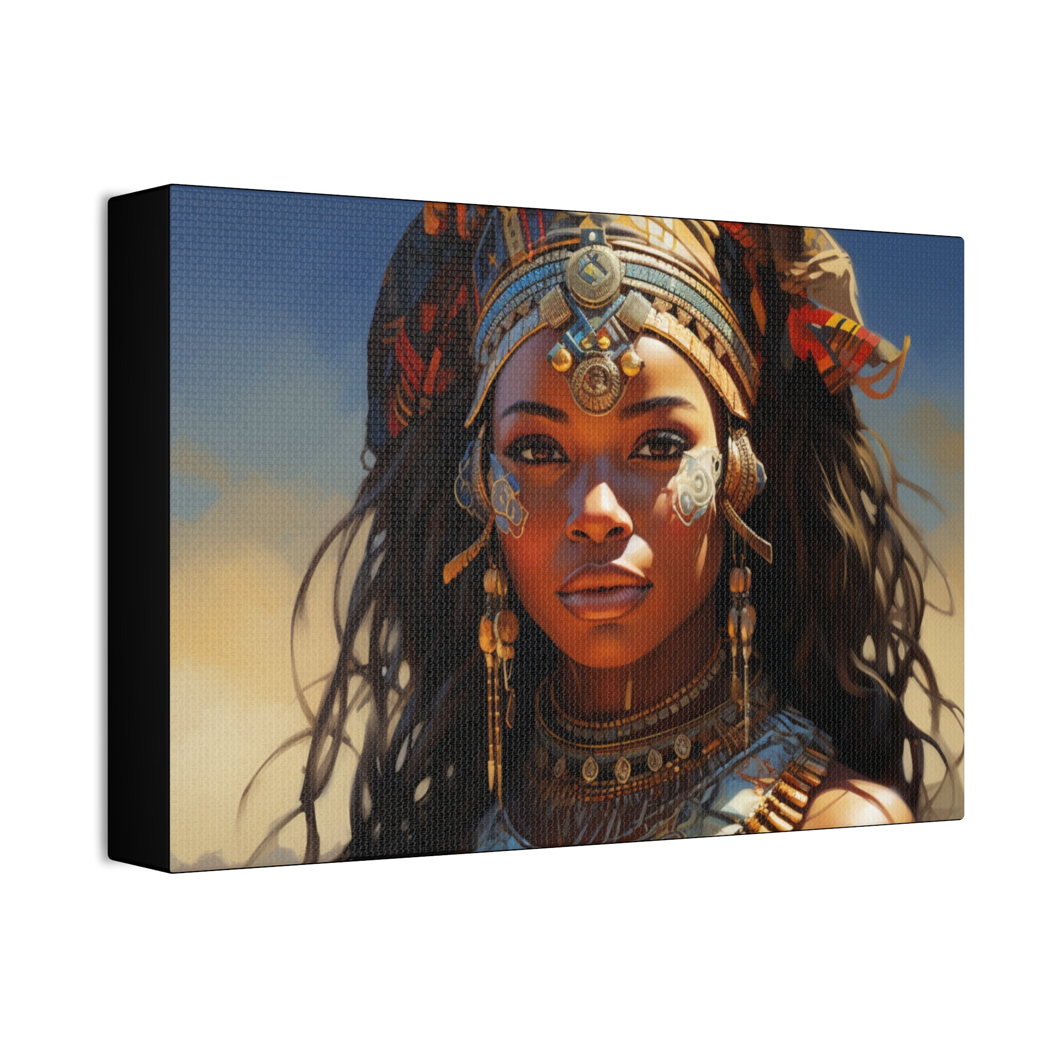 Regal Radiance' African Queen Canvas Art - Celebrate Heritage, Strength & Beauty - captivatingconversationsstarters