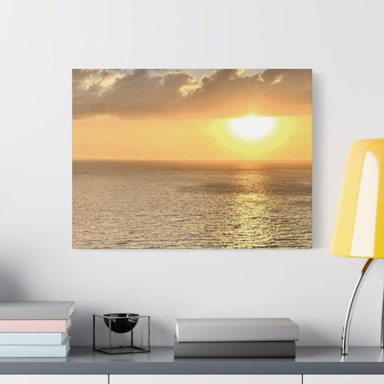 Serene Sunset Canvas - Transform Your Space with Peaceful Ocean Views & Vibrant Warm Tones - captivatingconversationsstarters