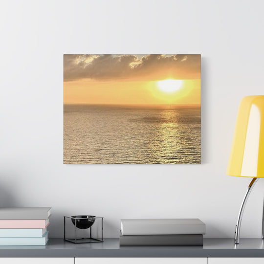 Serene Sunset Canvas - Transform Your Space with Peaceful Ocean Views & Vibrant Warm Tones - captivatingconversationsstarters
