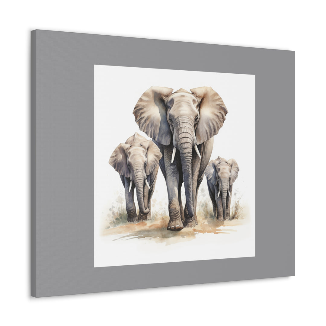 Elephant Family Bond Canvas Print – Majestic Wildlife Art for Peaceful Home Decor - captivatingconversationsstarters