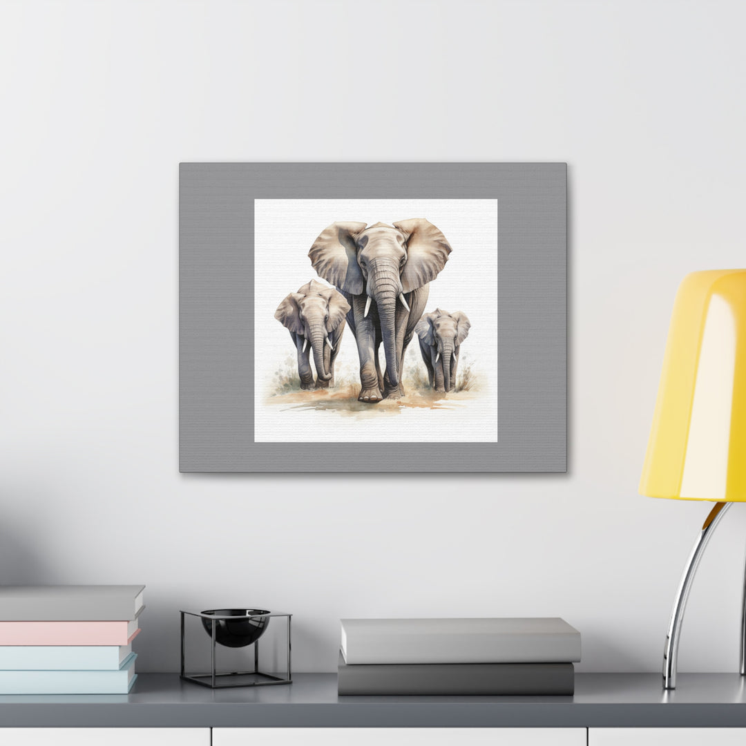 Elephant Family Bond Canvas Print – Majestic Wildlife Art for Peaceful Home Decor - captivatingconversationsstarters