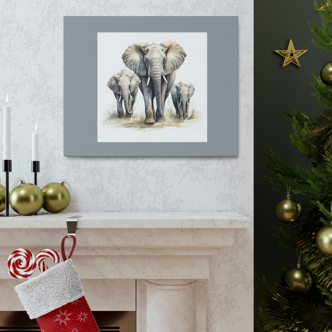 Elephant Family Bond Canvas Print – Majestic Wildlife Art for Peaceful Home Decor - captivatingconversationsstarters