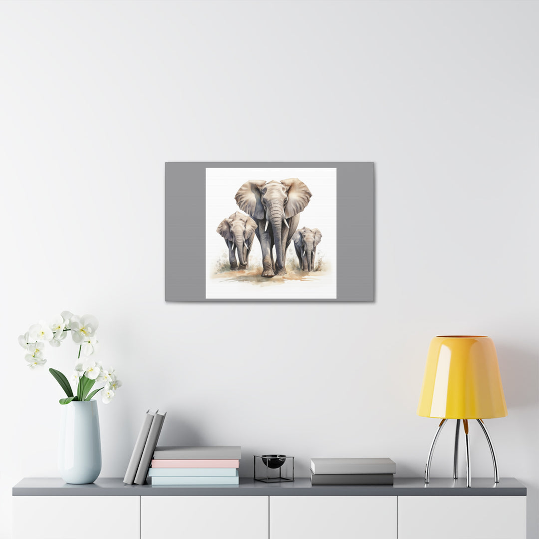 Elephant Family Bond Canvas Print – Majestic Wildlife Art for Peaceful Home Decor - captivatingconversationsstarters