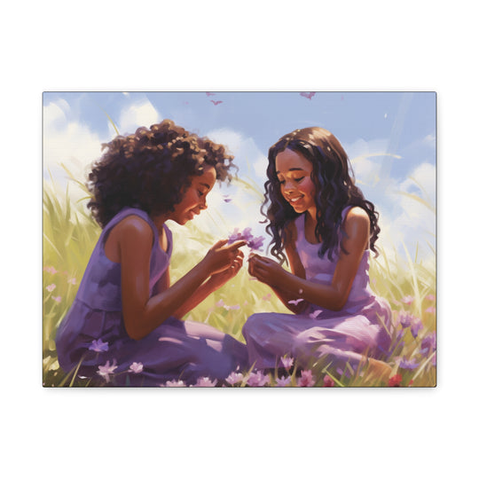 Sisterly Bond' Art Canvas - Celebrate African American Sisterhood with Elegance and Grace - captivatingconversationsstarters