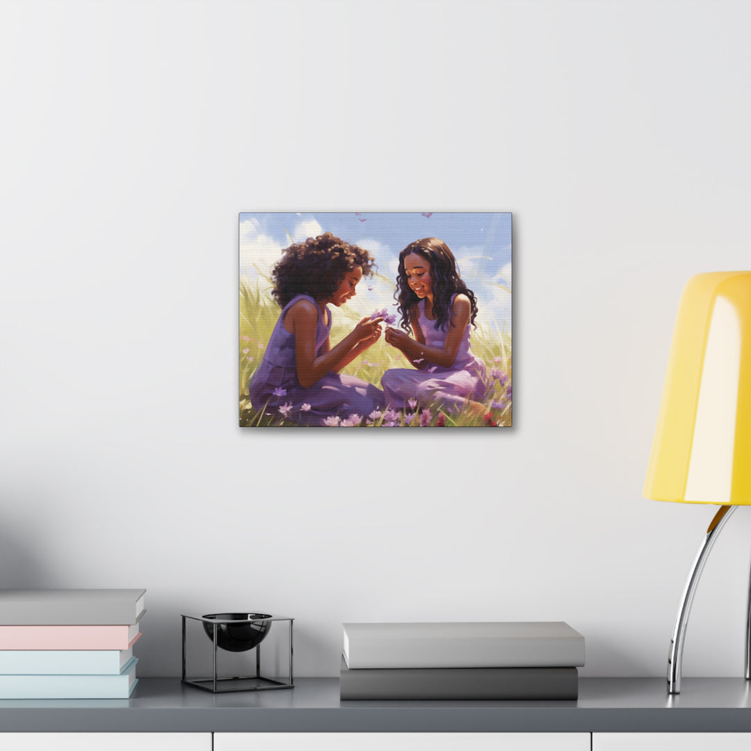 Sisterly Bond' Art Canvas - Celebrate African American Sisterhood with Elegance and Grace - captivatingconversationsstarters