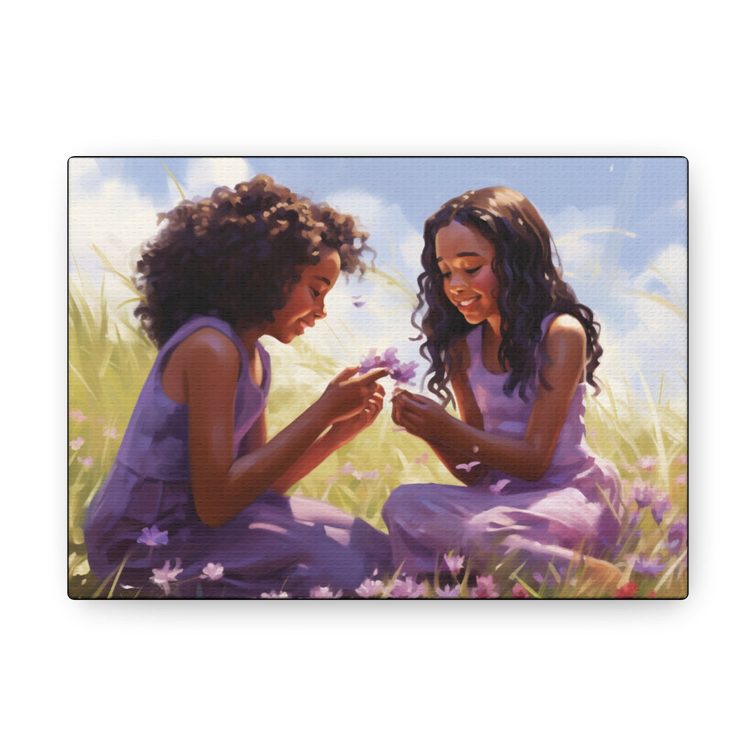 Sisterly Bond' Art Canvas - Celebrate African American Sisterhood with Elegance and Grace - captivatingconversationsstarters