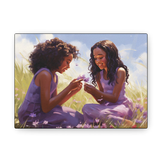 Sisterly Bond' Art Canvas - Celebrate African American Sisterhood with Elegance and Grace - captivatingconversationsstarters