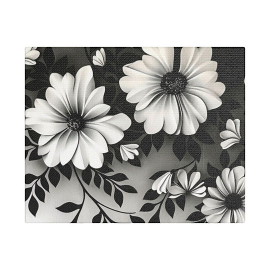 Elegant White Flower Canvas Art – Dark Light Contrast with Ombre Black Background – Modern Home Décor for Living Room & Bedroom - captivatingconversationsstarters