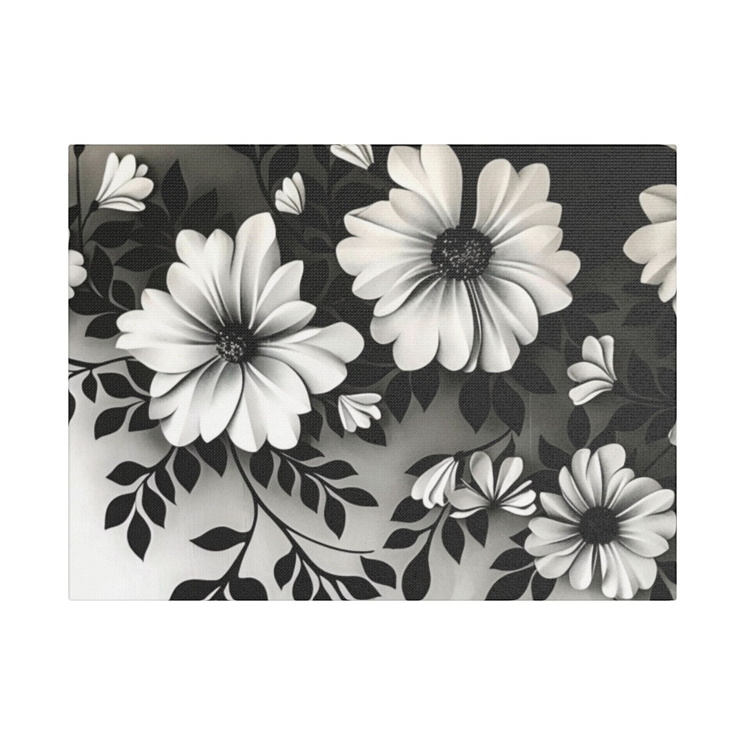 Elegant White Flower Canvas Art – Dark Light Contrast with Ombre Black Background – Modern Home Décor for Living Room & Bedroom - captivatingconversationsstarters