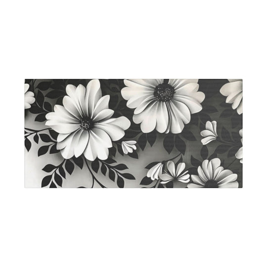 Elegant White Flower Canvas Art – Dark Light Contrast with Ombre Black Background – Modern Home Décor for Living Room & Bedroom - captivatingconversationsstarters