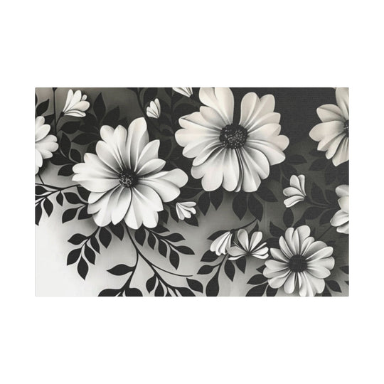 Elegant White Flower Canvas Art – Dark Light Contrast with Ombre Black Background – Modern Home Décor for Living Room & Bedroom - captivatingconversationsstarters