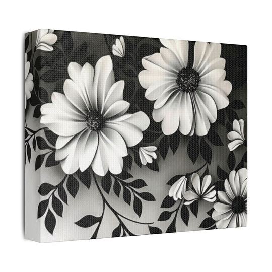 Elegant White Flower Canvas Art – Dark Light Contrast with Ombre Black Background – Modern Home Décor for Living Room & Bedroom - captivatingconversationsstarters