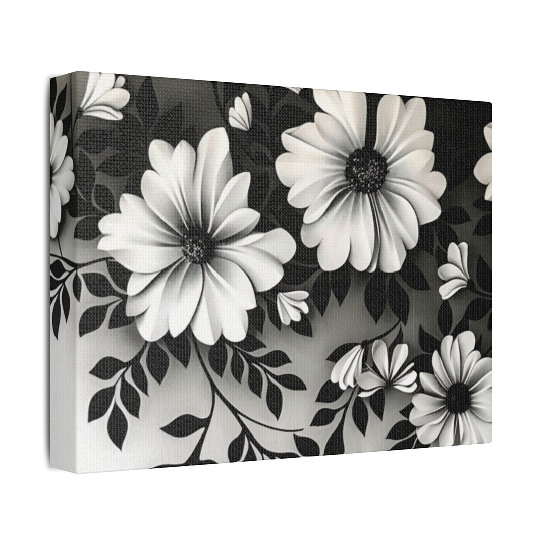 Elegant White Flower Canvas Art – Dark Light Contrast with Ombre Black Background – Modern Home Décor for Living Room & Bedroom - captivatingconversationsstarters
