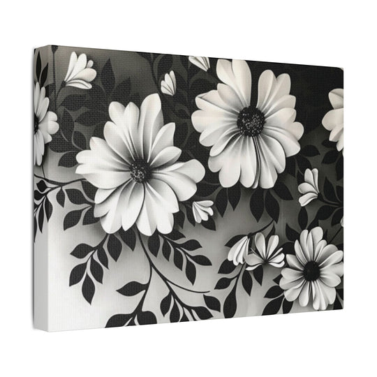 Elegant White Flower Canvas Art – Dark Light Contrast with Ombre Black Background – Modern Home Décor for Living Room & Bedroom - captivatingconversationsstarters