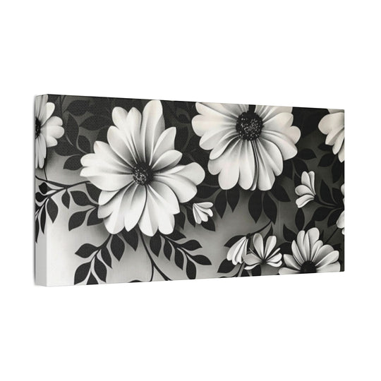 Elegant White Flower Canvas Art – Dark Light Contrast with Ombre Black Background – Modern Home Décor for Living Room & Bedroom - captivatingconversationsstarters