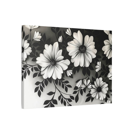 Elegant White Flower Canvas Art – Dark Light Contrast with Ombre Black Background – Modern Home Décor for Living Room & Bedroom - captivatingconversationsstarters