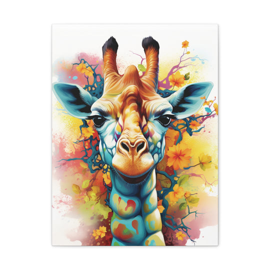 Vibrant Giraffe Canvas Art – Bold Multicolored Design for Animal Lovers & Modern Décor - captivatingconversationsstarters