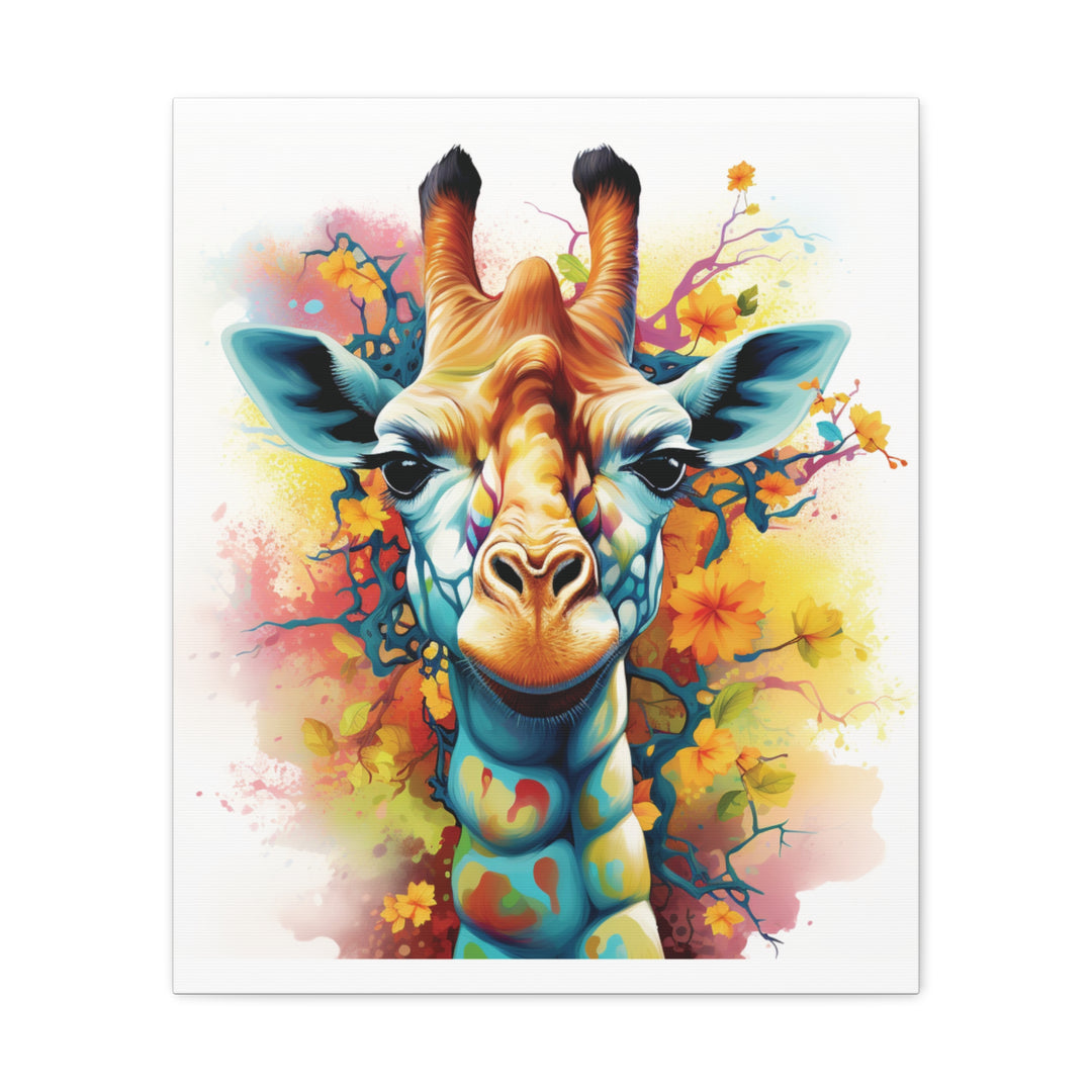 Vibrant Giraffe Canvas Art – Bold Multicolored Design for Animal Lovers & Modern Décor - captivatingconversationsstarters