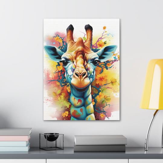 Vibrant Giraffe Canvas Art – Bold Multicolored Design for Animal Lovers & Modern Décor - captivatingconversationsstarters