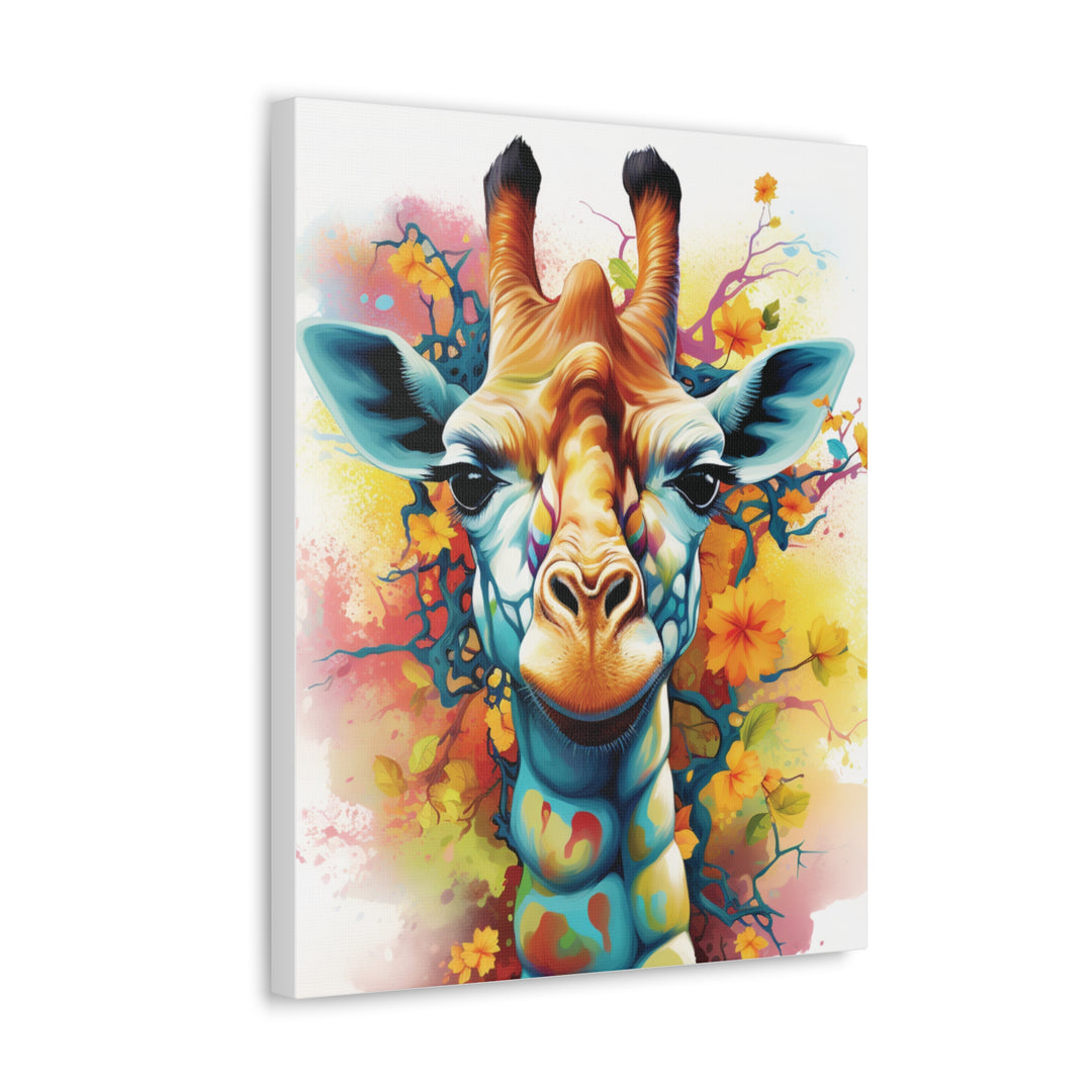 Vibrant Giraffe Canvas Art – Bold Multicolored Design for Animal Lovers & Modern Décor - captivatingconversationsstarters