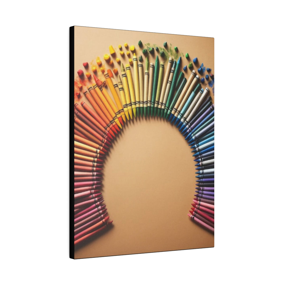 Vibrant Circular Crayons Canvas Art – Colorful Creativity for Your Space" - captivatingconversationsstarters
