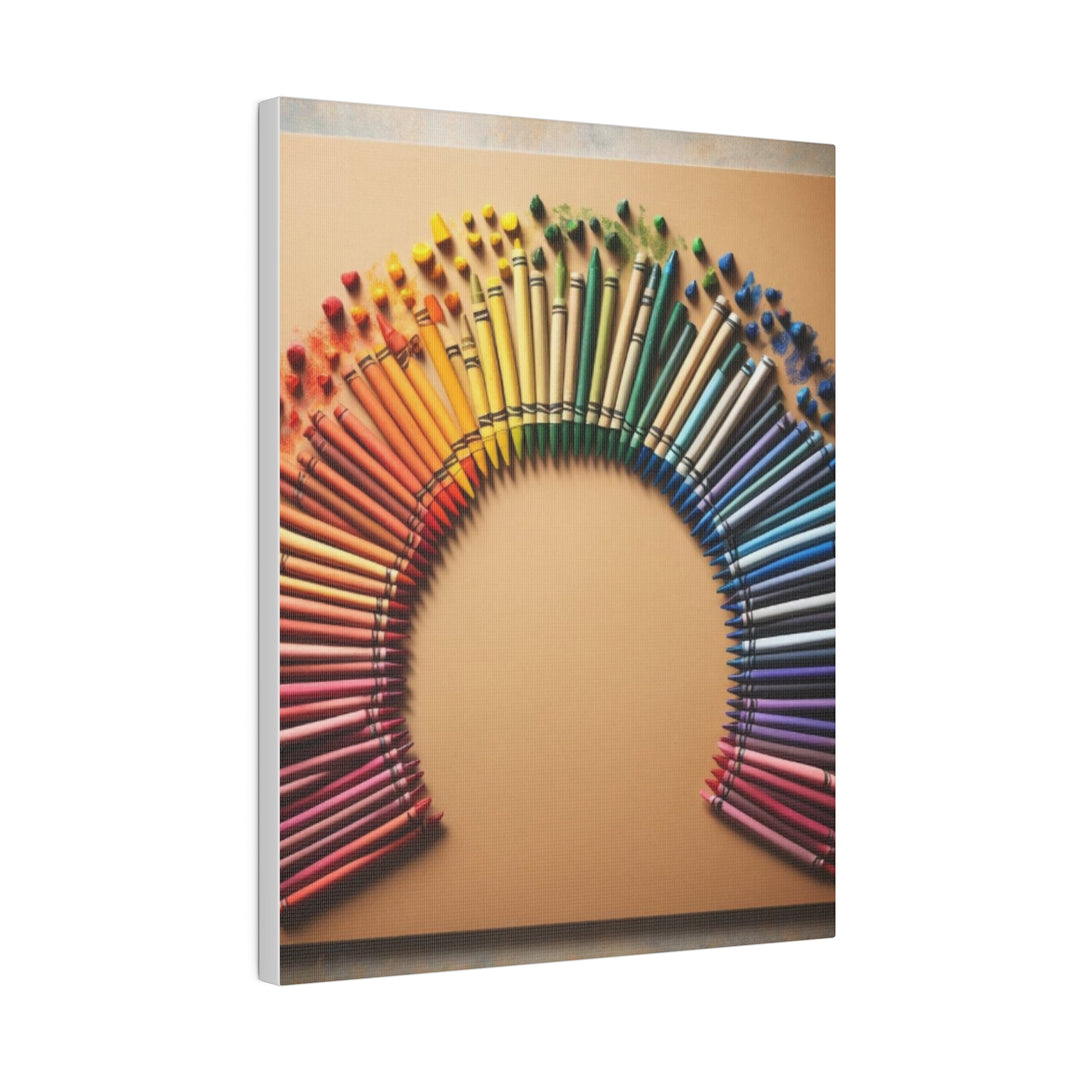 Vibrant Circular Crayons Canvas Art – Colorful Creativity for Your Space" - captivatingconversationsstarters