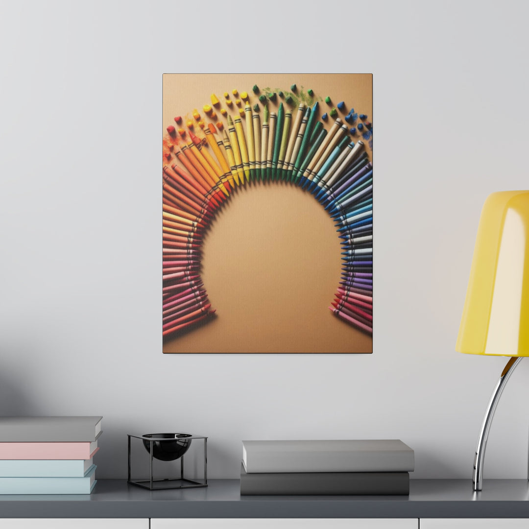 Vibrant Circular Crayons Canvas Art – Colorful Creativity for Your Space" - captivatingconversationsstarters
