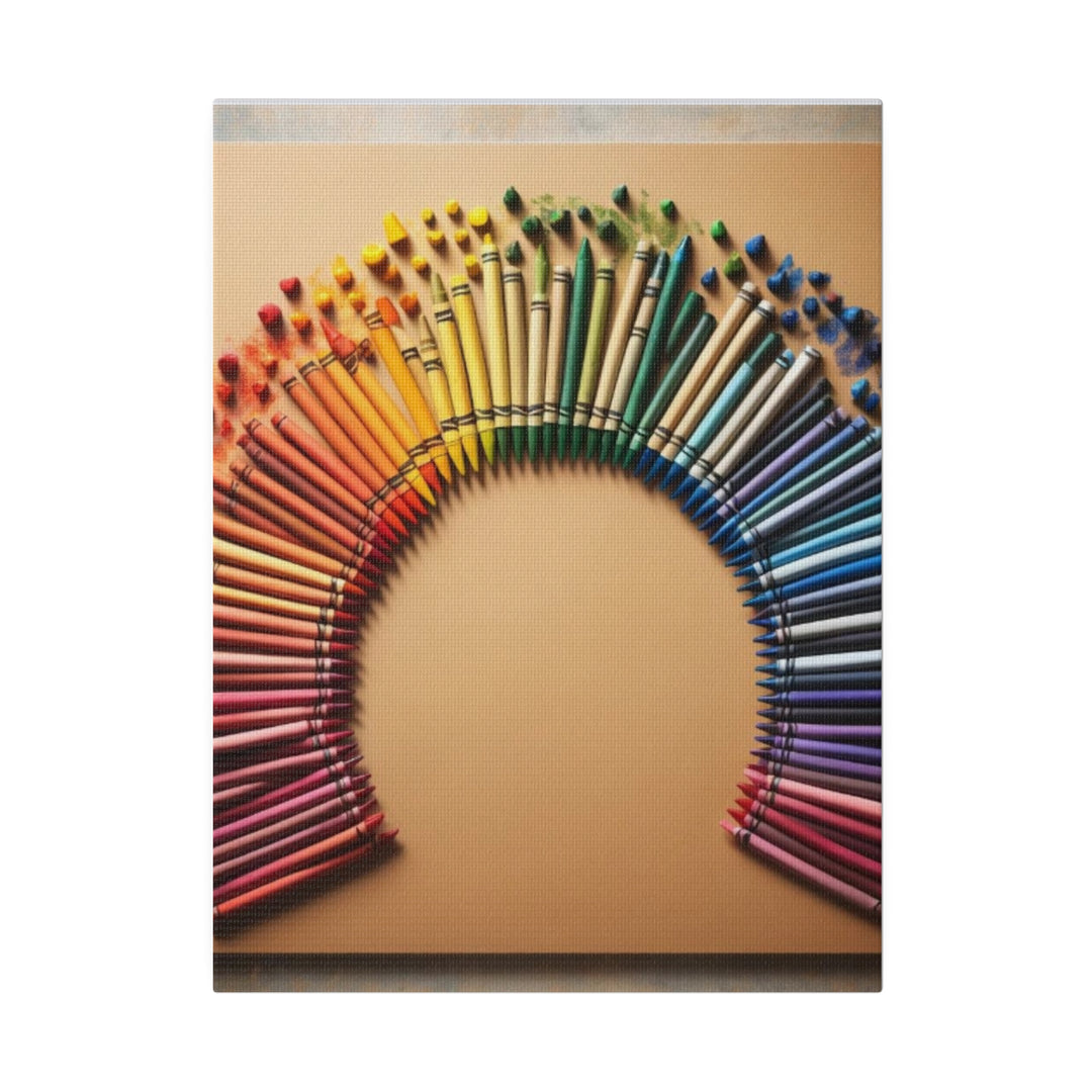 Vibrant Circular Crayons Canvas Art – Colorful Creativity for Your Space" - captivatingconversationsstarters
