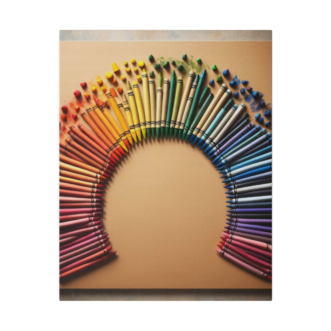 Vibrant Circular Crayons Canvas Art – Colorful Creativity for Your Space" - captivatingconversationsstarters