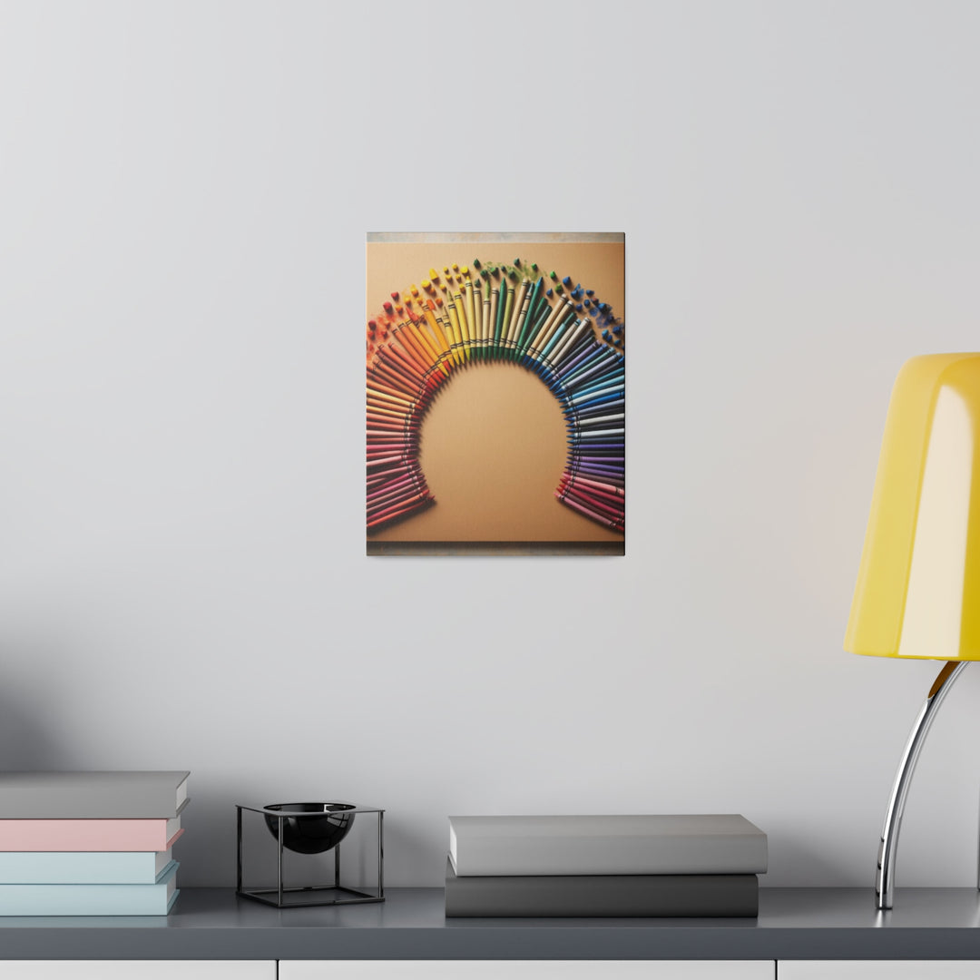 Vibrant Circular Crayons Canvas Art – Colorful Creativity for Your Space" - captivatingconversationsstarters