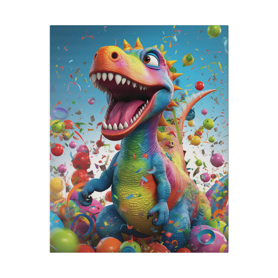 Vibrant Dino Delight: Premium Canvas Wall Art - Roaring Fun for Your Space! - captivatingconversationsstarters