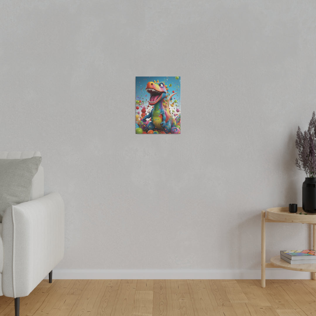 Vibrant Dino Delight: Premium Canvas Wall Art - Roaring Fun for Your Space! - captivatingconversationsstarters