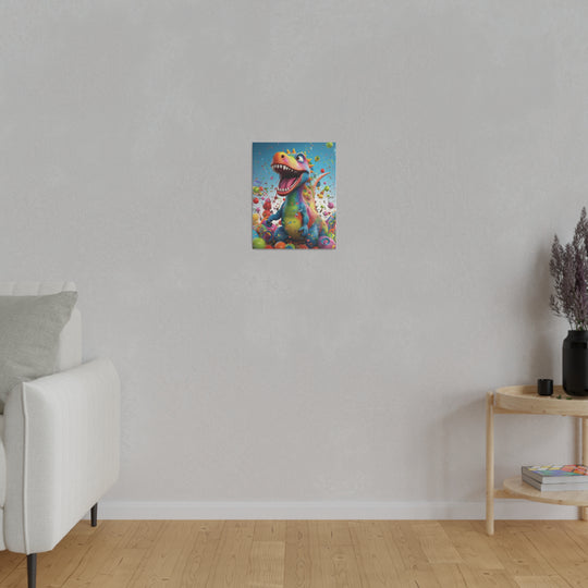 Vibrant Dino Delight: Premium Canvas Wall Art - Roaring Fun for Your Space! - captivatingconversationsstarters