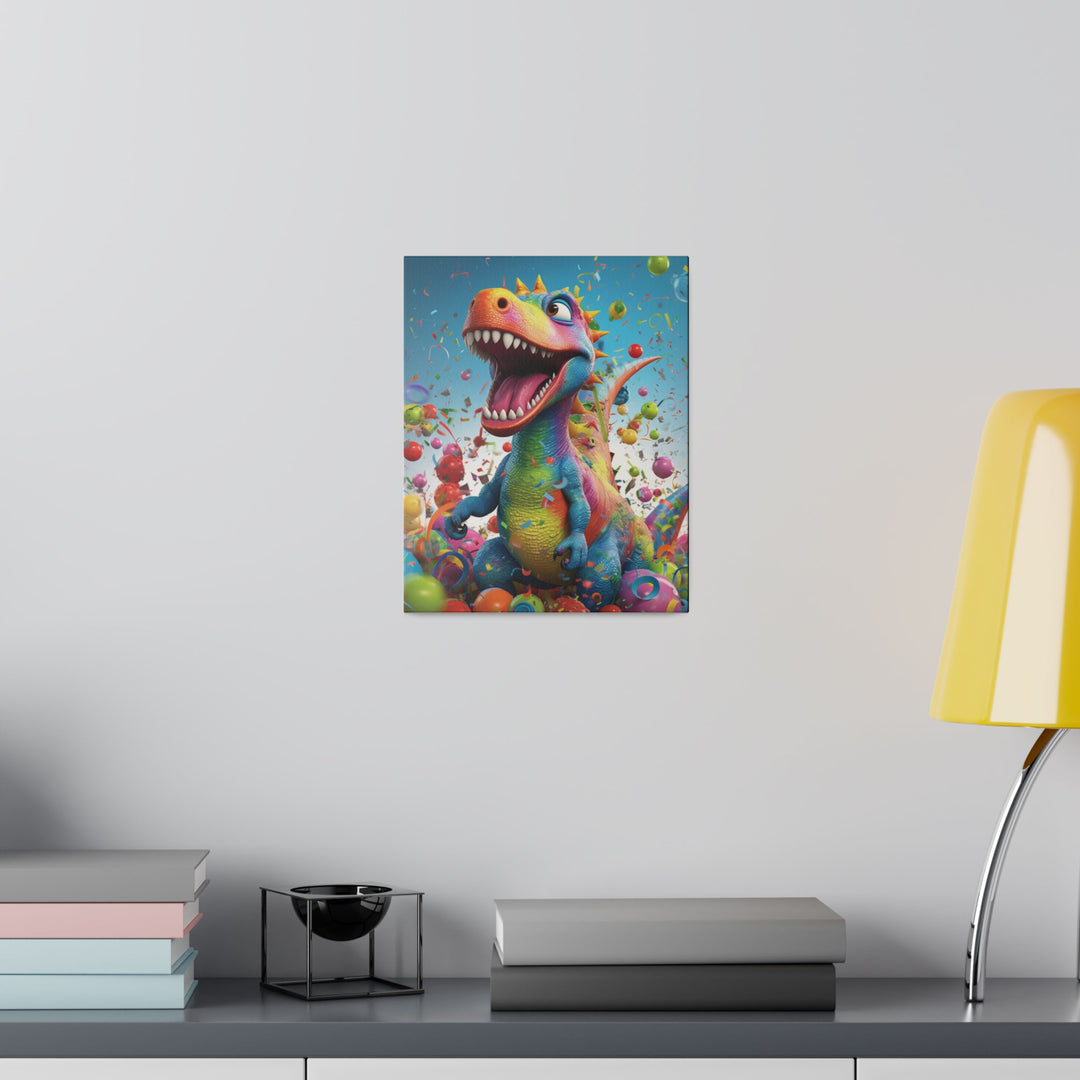 Vibrant Dino Delight: Premium Canvas Wall Art - Roaring Fun for Your Space! - captivatingconversationsstarters