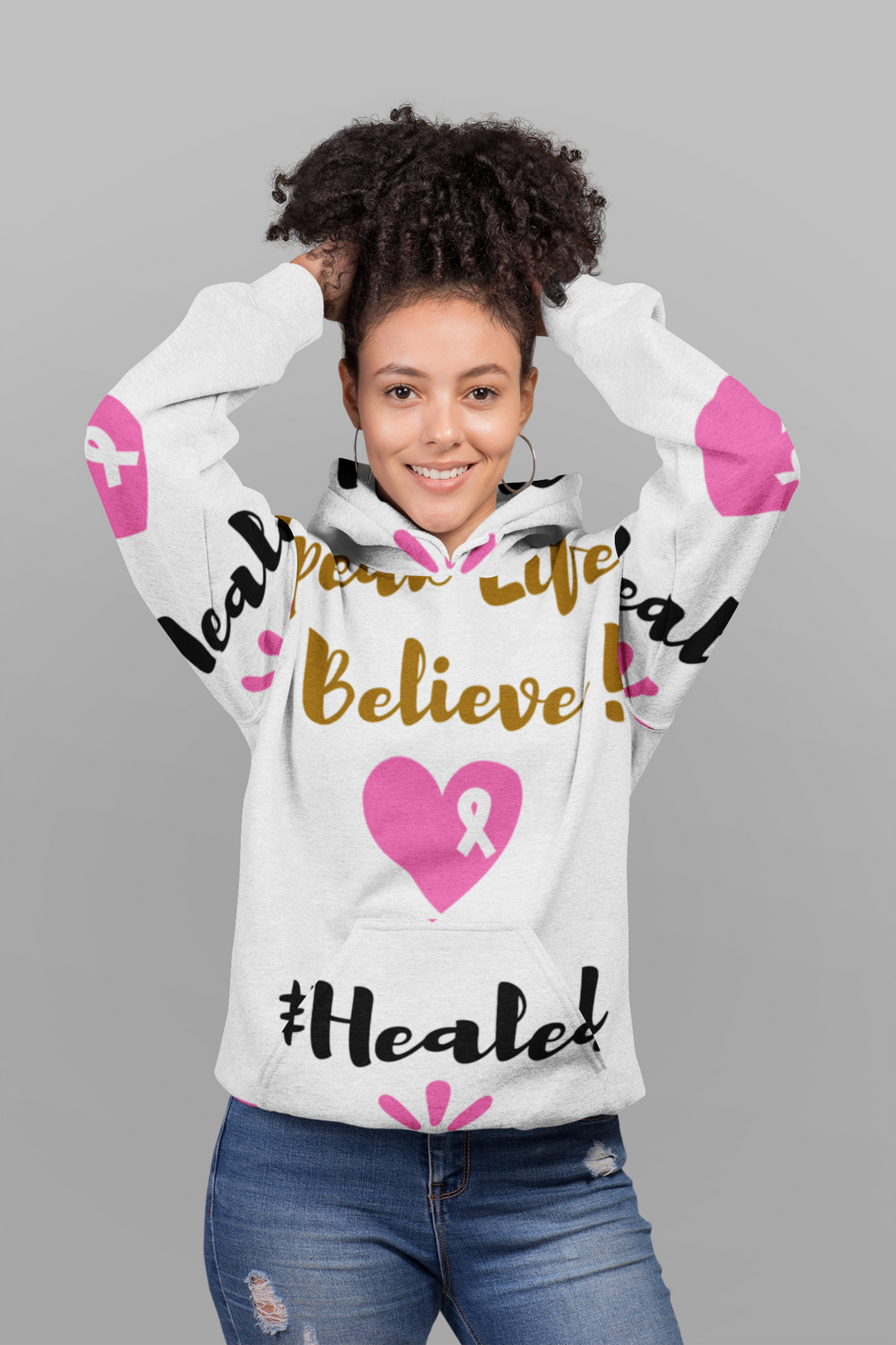 Spek Life & Believe™ #Healed All-Over-Print Hoodie - Cozy Unisex Comfort for Everyday Wear - captivatingconversationsstarters