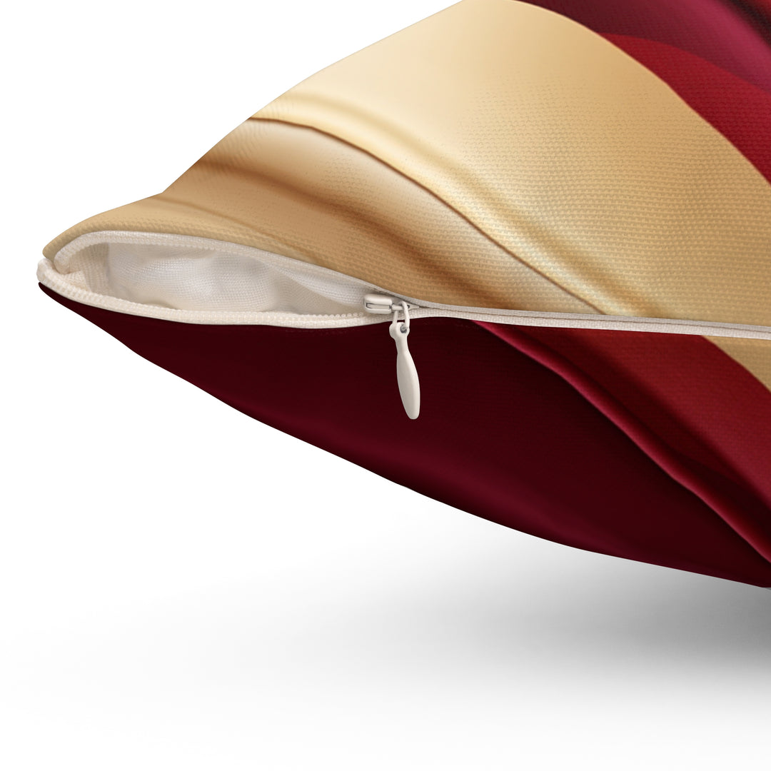 Luxury Curved Hues Pillow – Elegant Home Decor with Rich Burgundy, Tan & Brown Tones - captivatingconversationsstarters