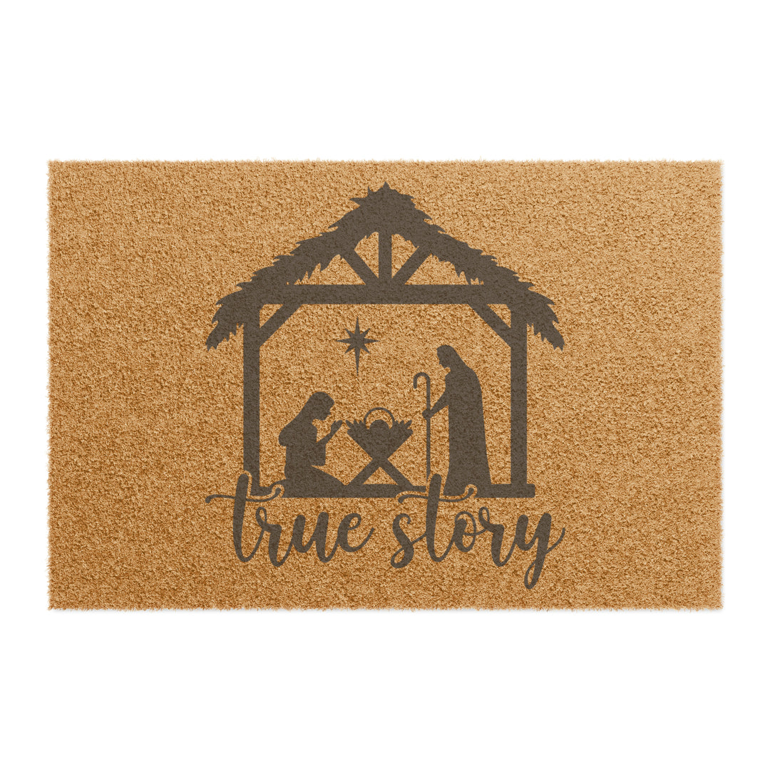 True Story Nativity Door Mat – Celebrate the Season with Faith & Style - captivatingconversationsstarters