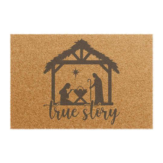 True Story Nativity Door Mat – Celebrate the Season with Faith & Style - captivatingconversationsstarters