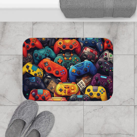 Gamer's Oasis: Iconic Game Controller Bathmat - captivatingconversationsstarters
