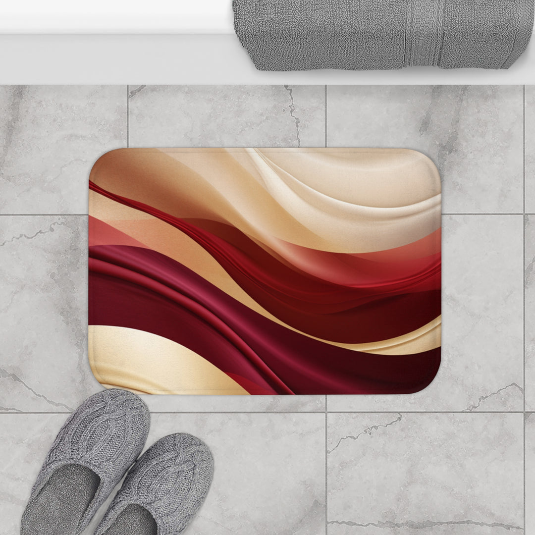 Luxurious Burgundy Waves Bathmat: Soft, Absorbent, Non-Slip - captivatingconversationsstarters