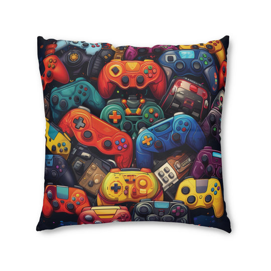 Retro Gamer's Comfort: Iconic Game Controller Tufted Floor Pillow - captivatingconversationsstarters