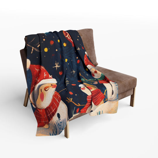 Cozy Snowman Fleece Blanket | Soft & Warm Christmas Throw with Cartoon Snowmen – Perfect for Winter, Holiday Gifts & Home Décor! - captivatingconversationsstarters